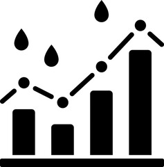 Sticker - Rainy water level infographic chart sign or symbol.