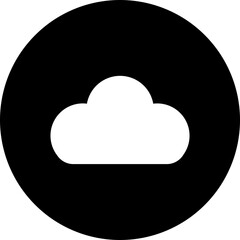 Sticker - Cloud glyph icon in flat style.