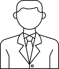 Canvas Print - Faceless Businessman Icon In Black Outline.