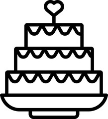 Sticker - Decorative Delicious Cake Icon in Flat Style.