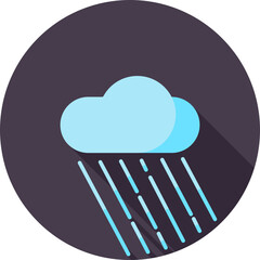 Poster - Blue Rainfall icon on purple circle background.