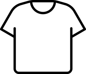 Poster - T-Shirt icon or symbol in black line art.