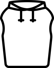 Sticker - Sleeveless Sweatshirt or Hoodie icon in black line art.