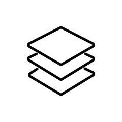 Canvas Print - Line art Layer icon in flat style.