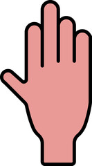 Poster - Flat style Glove icon in peach pink color.