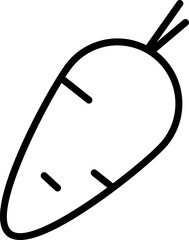 Sticker - Isolated Carrot Icon In Line Art.