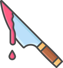 Poster - Bloody Knife Icon In Colorful.