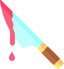 Canvas Print - Bloody Knife Icon In Colorful.