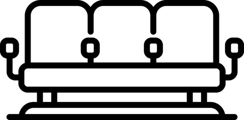 Public seat icon in black line art.