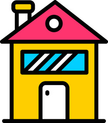 Sticker - Home icon or symbol in flat style.