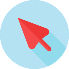 Poster - Cursor Arrow Button icon in red and blue color.