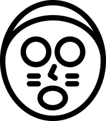 Poster - African native mask icon in black line art.