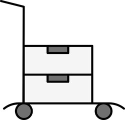 Wall Mural - Illustration of Push Cart With Boxes Or Bags Icon In Flat Style.