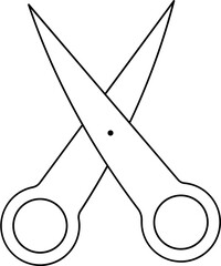 Poster - Isolated Scissor Icon in Black Thin Line Art.