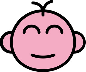 Sticker - Baby Boy Icon In Pink Color.