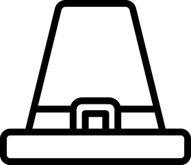 Canvas Print - Flat style pilgrim hat icon in line art.