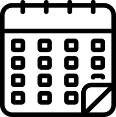 Sticker - Flat style calender icon in line art.