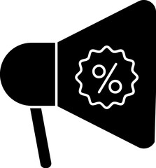 Poster - Discount Announcement Icon In Glyph Style.