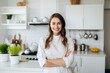 © shelbys - A Smiling Kitchen Worker in a Well-Organized Kitchen. Fictional Character Created By Generated By Generated AI.