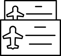 Poster - Air tickets icon in black line art.