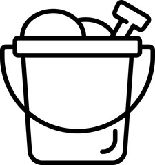 Poster - Sand bucket icon in black line art.