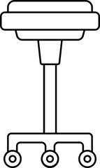 Sticker - Flat Style Wheel Stool Icon In Black Line Art.