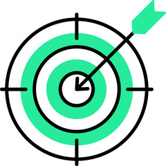 Poster - Black and Green target board icon or symbol.