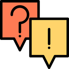 Wall Mural - FAQ Icon In Orange And Yellow Color.