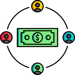 Sticker - Vector illustration of Distribute money icon.