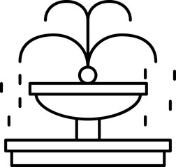 Wall Mural - Fountain Icon In Thin Line Art.