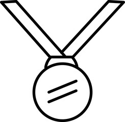 Canvas Print - Isolated Medal Icon in Black Line Art.