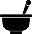 Mortar and pestle glyph icon in flat style.