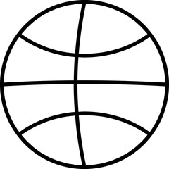 Sticker - Isolated Basketball icon in black line art.