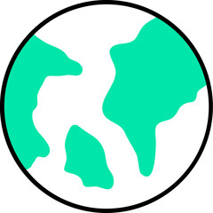 Poster - Green and White Earth icon in flat style.