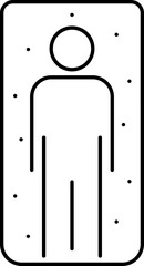 Sticker - Black outline Virus Infection man in quarantine icon.