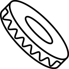 Poster - Tambourine drum icon in line art.