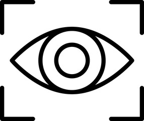 Poster - Eye Focus Icon In Black Thin Line Art.