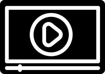 Poster - Video Play Screen Icon In Black And White Color.