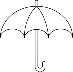 Sticker - Umbrella Icon In Thin Line Art.