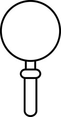 Sticker - Line art Magnifying glass icon in flat style.