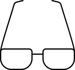 Sticker - Isolated Eyeglasses icon in black line art.