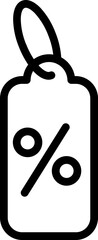 Sticker - Sale Discount Tag icon in black line art.