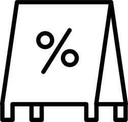 Poster - Sale discount board icon in black line art.