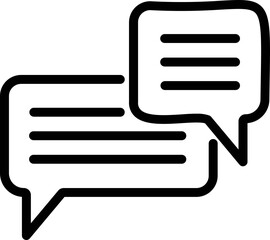 Wall Mural - Line Art Speech Bubbles Icon in Flat Style.