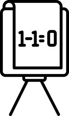 Sticker - 1-1 on Canvas Board for Math Education Line Art Icon.