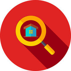 Wall Mural - Home Search icon in flat style.