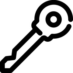 Sticker - Isolated Key icon in black line art.