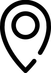 Poster - Location Pin icon or symbol in black line art.