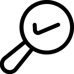 Sticker - Black line art illustration of Search or Checking icon.