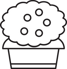 Sticker - Isolated Flower Pot Icon In Thin Line Art.